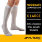 Futuro Anti-Embolism Stockings Knee  High Closed Toe White X- Large 1Pr