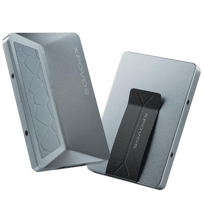 XPOVOS Metal Wallet for Men - Slim Mens Wallet with Money Clip Slide to Pop-Up Minimalistic RFID Wallet Credit Card Holder for Men with Gift Box