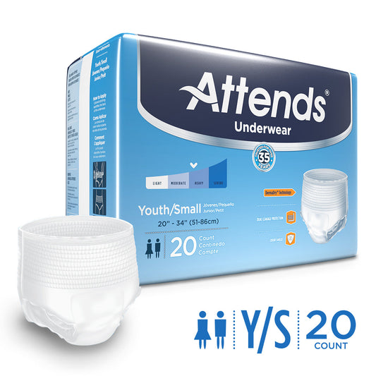 Attends Underwear Youth/Small 20Ct
