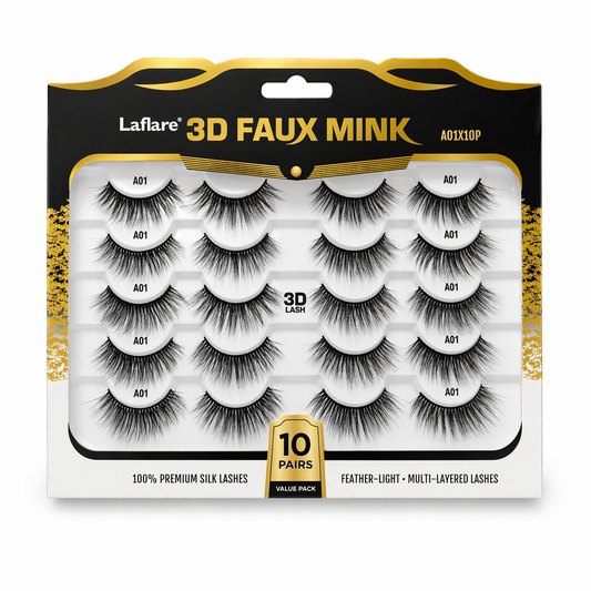 3D Faux mink - Premium Silk Lashes (10 Pairs)
