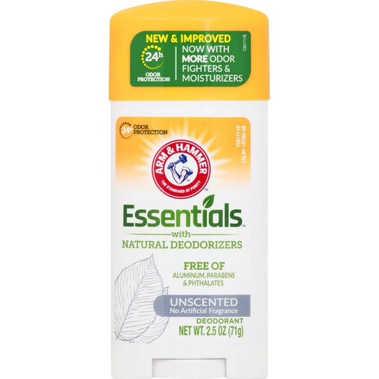 Arm & Hammer Essentials Natural Deodorant - Aluminum Free, Unscented, 2.5 oz Stick
