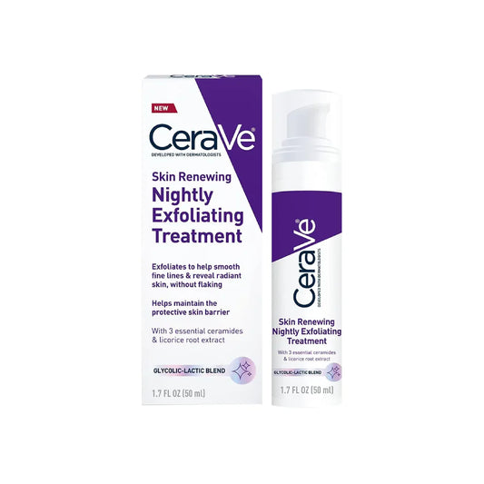 CeraVe Skin Renewing Nightly Exfoliating Treatment Glycolic Acid Face Serum - 1 Fl Oz