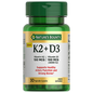Nature's Bounty Vitamin K2 + D3, 100 Mcg, Vegetable Capsules