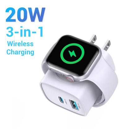 TOPADRE Apple Watch Charger with 20W Fast Charging Block Type-C, 3 in 1 PD USB C Wall Charger Block for Iwatch Series Ultra/9/8/7/6, Compatible with Iphone 16/16 Pro/16 Pro Max/Iphone 15 Series