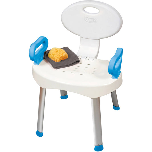 Carex Health Brands E-Z Bath and Shower Seat with Handles - Tool-Free Assembly