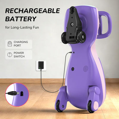 Umatoll 12V Electric Wiggle Car with Digital Display Screen, Pedal & RGBIC LED Lights, Ride on Toys, Bluetooth, Birthday Gifts