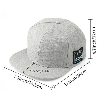 Wireless Bluetooth Sports Baseball Cap and Headphones, Breathable and Sweat-Proof Adjustable Headband Music Cap, High-Definition Microphone for Hands-Free Calling, Removable and Washable Sun-Protective Mesh Fabric.