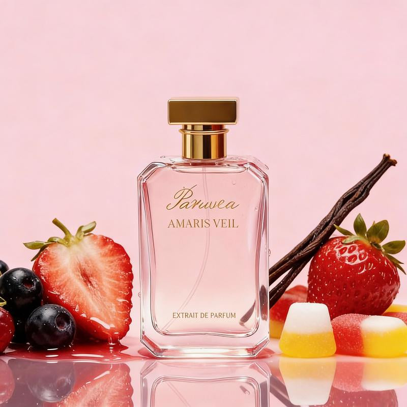 Paruvea Amaris Veil Extrait De Parfum – Loved Skin Sweetness Long-Lasting Strawberry Vanilla Gourmand Perfume, 100Ml (3.4 Fl Oz)