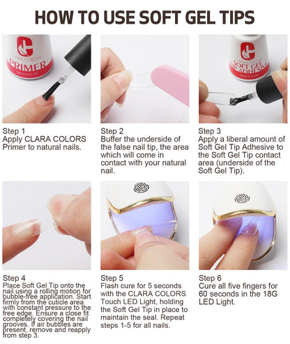 Clara Color - Full Cover Gel Tips - #19 Extra Long Stiletto 550pcs
