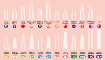 Clara Color - Full Cover Gel Tips - #03 Medium Stiletto 550pcs