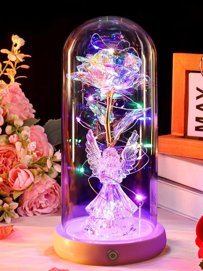 Valentines Day Birthday Gifts for Her Women Blue Rose Eternal Flower Light up Rose in Glass Dome with Butterfly, Valentine'S Flowers Gifts for Her Wife Mom Girlfriend Delivery Prime Anniversary