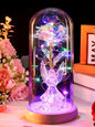 Valentines Day Birthday Gifts for Her Women Blue Rose Eternal Flower Light up Rose in Glass Dome with Butterfly, Valentine'S Flowers Gifts for Her Wife Mom Girlfriend Delivery Prime Anniversary