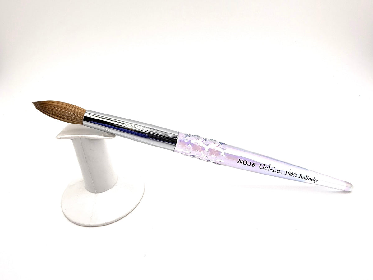 Gel-Le - Acrylic Brush - 100% Kolinsky (Clear Handle)(Not Pressed)