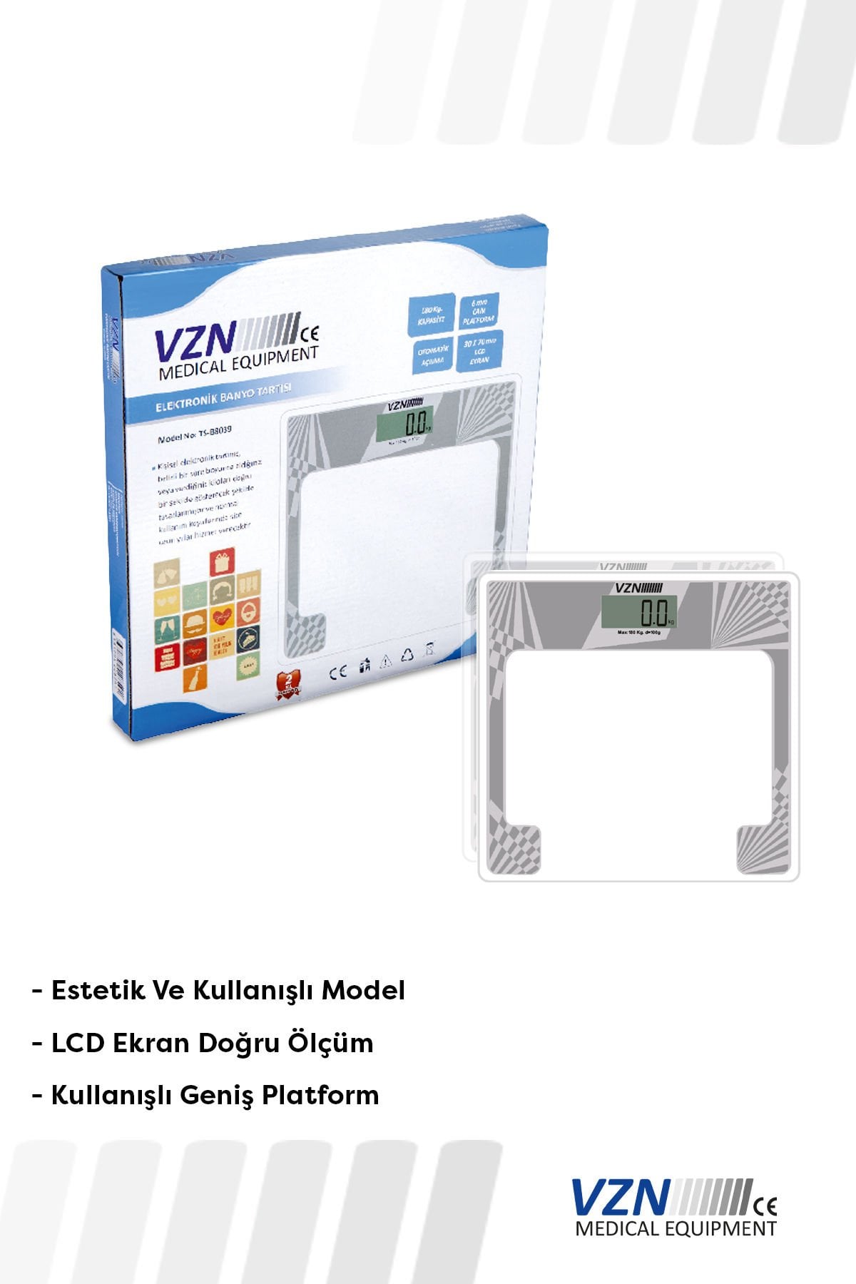 Vzn TS-B8039 Electronic Bathroom Scale for Precise Weight Tracking