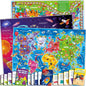 Learning Board Games for Kids 6-8 - Educational Trivia Cards Ages 8-12 - 3X Set World USA Map & Space