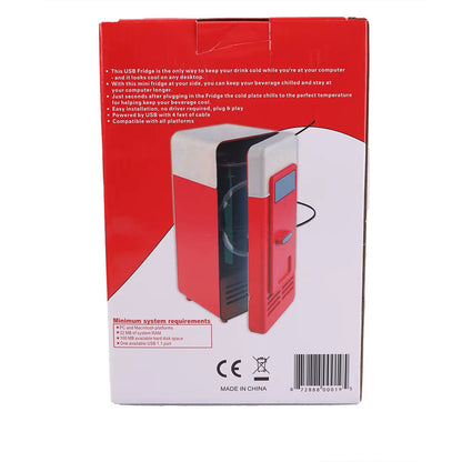 Mini USB Fridge Portable Cooler Beverage Drink Cans Cooler / Warmer Refrigerator for Car Laptop PC Computer Black Red Color 2025