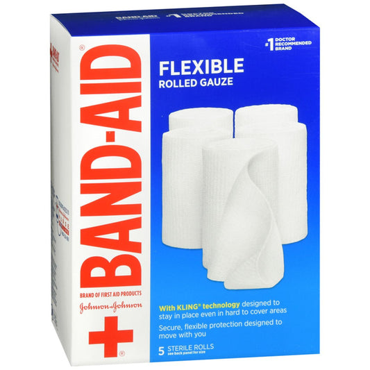 Band-Aid Brand Flexible Rolled Gauze – 5 Rolls