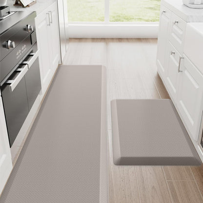 Kitchen Mats, 2PCS Kitchen Rugs, Cushioned anti Fatigue Kitchen Mats for Floor, Non-Slip Standing Desk Mat, Waterproof Kitchen Rug Set for Kitchen,20" X 32"+20" X 94.5"-Full 1Inch Thick,Black