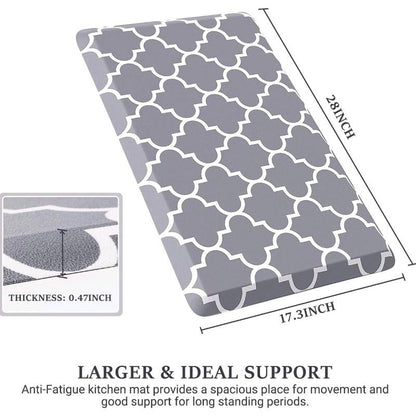 Kitchen Mat Cushioned Anti-Fatigue Kitchen Rug,17.3"X 28",Non Slip Waterproof Kitchen Mats and Rugs Heavy Duty PVC Ergonomic Comfort Mat for Kitchen, Floor Home, Office, Sink, Laundry