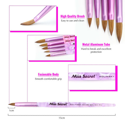 3D Kolinsky Nail Brush - #4
