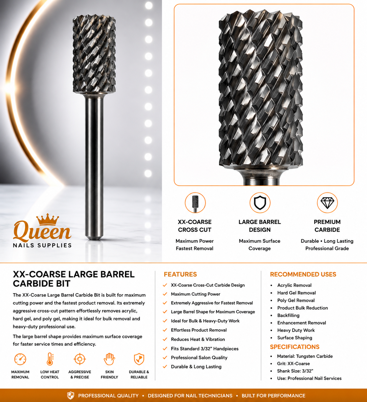 Carbide XX Coarse  Bits -Large Barrel