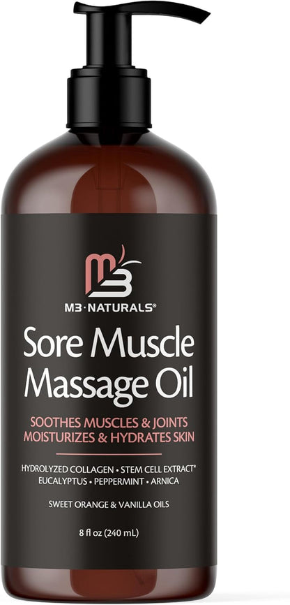 Firming Body Massage Oil with Collagen & Stem Cell – Helps Smooth the Appearance of Cellulite & Improve Skin Texture – Refreshing Aromatherapy Body Oil for Legs & Full Body – 16 Fl Oz