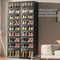 NLDD Extra-Wide & Tall 9-Tier Shoe Cabinet Holds 18 Pairs Clear Doors Wheels for Effortless Storage Stackable Reinforced Frame Ventilation Holes