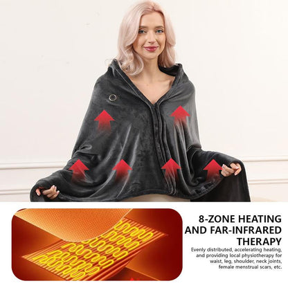 USB Heated Blanket (Without Power Bank), Portable Heated Shawl, 3 Heat Settings Shawl, Softnees Heating Blanket for Car Office Home Travel (150 * 50Cm) Personalized Miss Rachel Throw