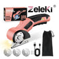 Zeleki Cordless Electric Scissors 4V – Rechargeable Heavy Duty Cutter with Safety Lock, LED Light, Long Battery Life & 2 Extra Blades | Easy-To-Use Wireless Shears for Cardboard,  Packaging Yellow with Storage Bag