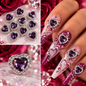 Queen - Nail Charms 10pc - #066 Purple Hearts