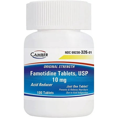 Camber Consumer Care Famotidine 10 mg Tablets Acid Relief Tablets 100 Count