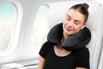 Brookstone Microbead Travel Neck Pillow - Lightweight U-Shaped Travel Pillow for Neck Support