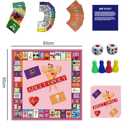 ！！Adultopoly Board Game Couple Adult Opoly Board Game Relationship Card Game Portable Couple Game Valentines Gifts for Him Her..