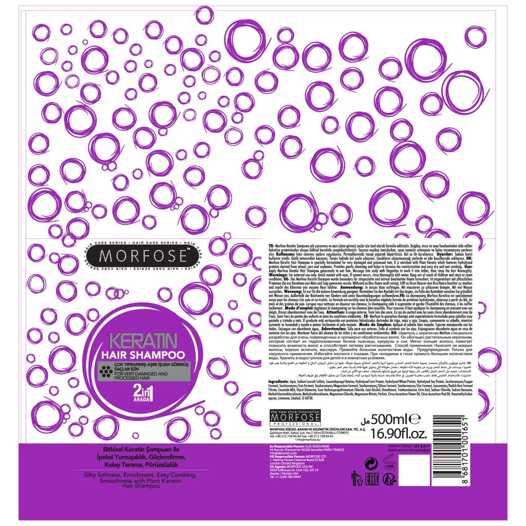 Morfose Keratin Hair Shampoo for Damaged Hair 500 ml