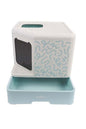 M-Pets Terra Forma Eco Patterned Hooded Litter Box Blue 50x52x48cm