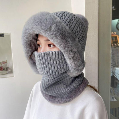 Women'S Winter Knitted Balaclava, Warm Full Face Coverage Beanie with Ear Flaps and Neck Gaiter, Stylish Ski Mask for Cold Weather Outdoor Activities