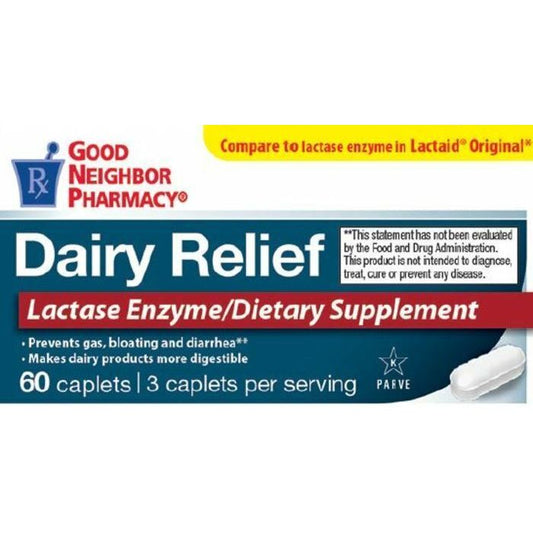 Gnp Dairy Relief Caplet 60ct Lactase Enzyme