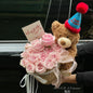 Valentine’S Day Teddy Bear with Eternal Rose Bouquet, Preserved Flower Plush Bear, Romantic Birthday Gift for Her Gift Sets