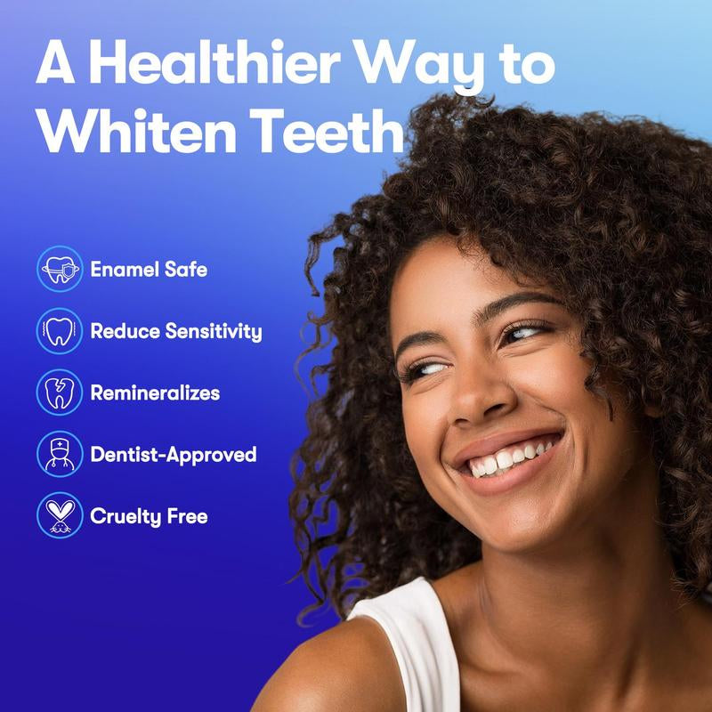 Mysmile Teeth Whitening Strips, Hydroxyapatite-Infuse White Strips, Non-Sensitive Teeth Whitening with Soothing Natural Ingredients, Enamel-Safe, Residue-Free, Non-Slip, 7 Treatments Kit
