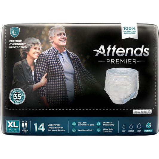 Attends Premier Premium Overnight Protection Underwear XL 58"- 68" 14x
