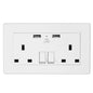 UK Wall Outlet Dual Wall Plug Socket Duplex 2.1A USB Wall Charger with Plug Switch Light Indicator
