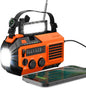 Fospower NOAA Emergency Weather Radio A1 7400Mwh Portable Power Bank, AM/FM, Usb/Solar/Hand Crank Charging, Battery Operated, SOS Alarm & Flashlight for Indoor/Outdoor Emergency - Orange