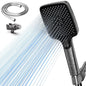 ROLAKUL High Pressure Multi-Mode Handheld Showerhead - Anti-Clogging Nozzles, Built-In Power Wash Function for Cleaning Tubs, Tiles and Pets, Extra-Long Stainless Steel Hose, Wall and Ceiling Mounts.