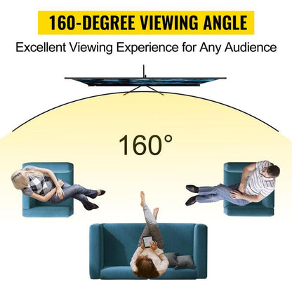 VEVOR Tripod Projector Screen with Stand 100Inch 16:9 4K HD Projection Screen Stand Wrinkle-Free Height Adjustable Portable Screen for Projector Indoor & Outdoor for Movie, , Home Cinema, Gaming, Office