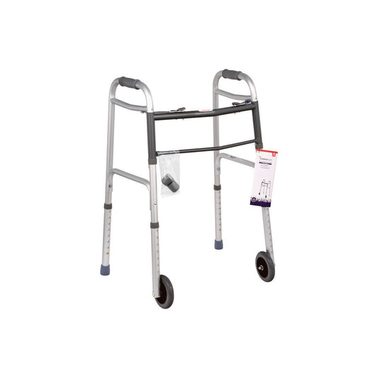 Cardinal Health, Walker With Wheels, Folding, Gray
