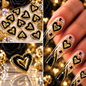 Queen - Nail Charms 10pc - #171 Gold Black Outline Hearts