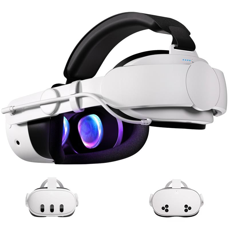 Hurra 10000Mah Head Strap with Battery Compatible with Meta/Oculus Quest 2/3/3S, 20W Fast Rechargeable Elite Strap Extend 6-8H Playtime, RGB Battery Pack VR Head Strap Accessories