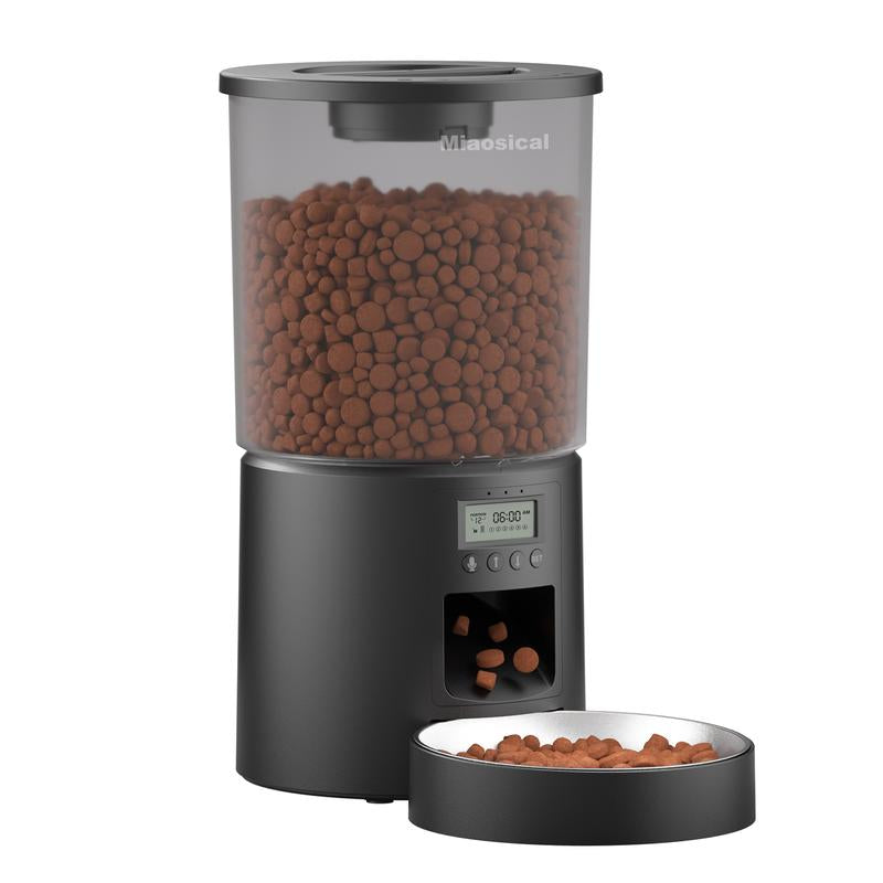 Miaoscal Dual Cat Automatic Feeder, 4.2L Smart Food Dispenser with Timer, Portion Control & Voice Recording