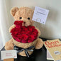 Valentine’S Day Teddy Bear with Eternal Rose Bouquet, Preserved Flower Plush Bear, Romantic Birthday Gift for Her Gift Sets