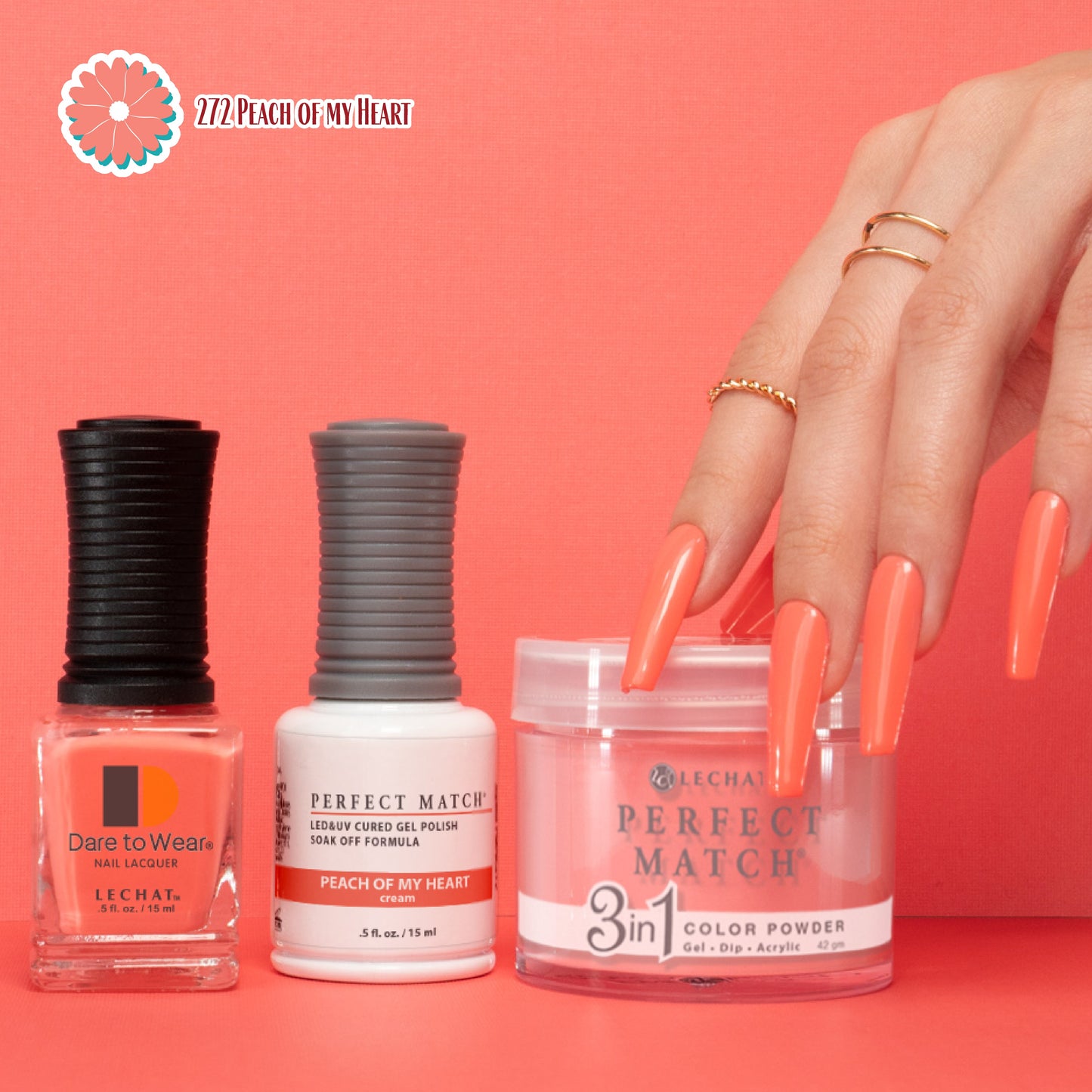 PMDP272 Peach Of My Heart - 3in1 Gel Dip Acrylic  42gm